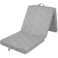 Densi Opvouwbaar matras - 3-delig vouwmatras - Tommy - grijs - wasbare hoes - Logeermatras - logeerbed - 190x63x8cm