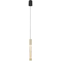 Steinhauer Alisio 4577ME – Messing 1-lichts LED hanglamp met handgeblazen glas en Cable lift