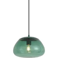 QAZQA Retro hanglamp groen met groen glas - Giselle