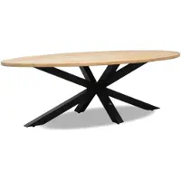 LUX outdoor living Cleve dining tuintafel 6 personen | teakhout + aluminium | Natural Teak/antraciet | 240cm ovaal - ovale tuintafel 8 personen