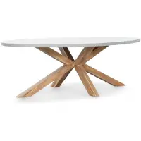 BUITEN living Livorno dining tuintafel 6 personen | polystone + hardhout | betonlook | 240cm - ovale tuintafel