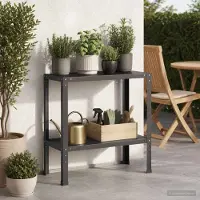 vidaXL Planttafel 60 x 40 x 80 cm Gepoedercoat staal Zwart