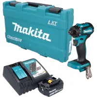 Makita DDF 083 RF1K accuboormachine 18 V 40 Nm 1/4" borstelloos + 1x accu 3,0 Ah + oplader + koffer