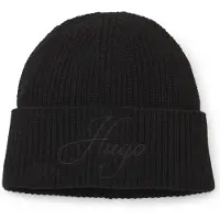 HUGO Geribbelde beanie met geborduurd scriptlogo