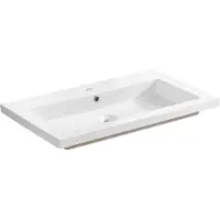AC-DÉCO Ingelegd keramisch wastafelmodel SPIRIT, 100 cm, glanzend wit