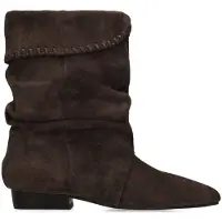 Manfield Taupe suède enkellaarsjes | Maat 40