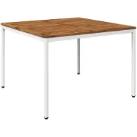 Syfax Tuintafel, natuurlijke uitstraling en wit, 110 x 108,5 x 75 cm
