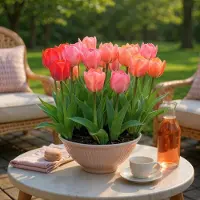 Green Boutiq - 40x Tulipa Pink - Red - Tulp - Roze en Rood - Voorjaarsbloeier - Bolmaat 10/12