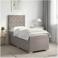 vidaXL Boxspringbed met matras met hoofdeinde Taupe 80 x 200 cm Stof