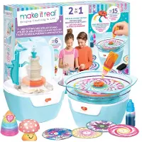 Make It Real - 2-in-1 Mini Pottenbak- & Draaikunst Studio - Knutselen en Verven