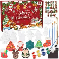 Sonstiges Adventskalender set voor kinderen, meisjes, 24 stuks, kerstmotief, knutselset met magneten