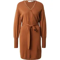 Vila Gebreide jurk 'VIRICKY' cognac