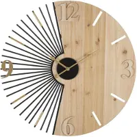 Mauro Ferretti wandklok Wordy, diameter 60 cm, hoogte 3,5 cm, natuurlijke zwarte kleur