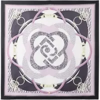 Liu Jo Sjaal lichtgeel / aubergine / pruim / offwhite