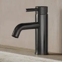 Saniclear Plus Curved wastafelkraan verouderd ijzer - gunmetal