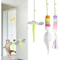 OEM Interactief speelgoed voor katten, hangende deur met kattenkruid, 3 stuks, verstelbare kattenhangers met vakken en prikkels voor zelfvermaak