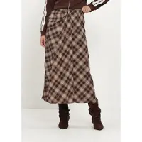 Aimee The Label Dames Rokken Havanaw6 Check Skirt - Bruin - Maat XS