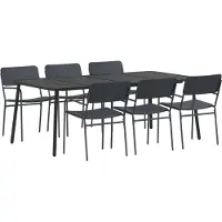 Syfax Eetkamerset 7 st Antraciet Staal
