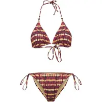 Trendyol Bikini kastanjebruin / lichtgeel / zwart / wit