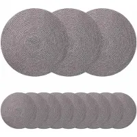 vidaXL Jute Placemat 12 st Grijs 100% Tossa Jute