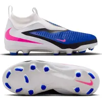 Nike Phantom 6 High Academy Gras / Kunstgras Voetbalschoenen (MG) Kids Blauw Wit Felroze