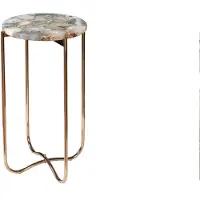 Invicta Ronde bijzettafel NOBLE I 35cm edelsteen agaat opvouwbaar gouden metalen frame - 40368