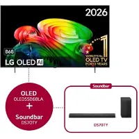 LG 55 inch OLED AI B6 4K Smart TV 2026 & DS70TY 3.1.1 kanaal - OLED55B68LA.DS70TY