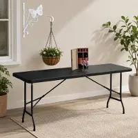 Northio Set voor buitengebruik, ideaal voor een terras (2-delig) – inklapbare tafel voor 8 personen en een mandenhouder in de vorm van een vlinder