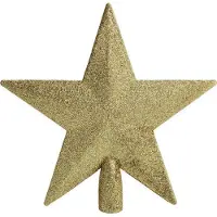 Spetebo 3.06 Top voor de kerstboom met glitter - ongeveer 21x20 cm - Kleur: goud