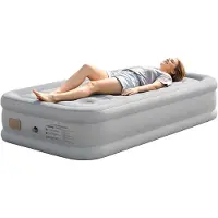 Youjia Luchtmatras voor 1 persoon, zelfopblazend luchtbed met geïntegreerde, oplaadbare elektrische pomp, snel opblazen in 3 minuten, afmetingen 190 x 97 cm, geschikt tot 200 kg