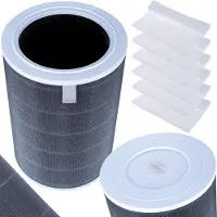 Rosfix Filter Vervanging Set – HEPA E11 360° RFID, Actief Kokoskoolstof, 6x Katoen G4 | Compatibel met Luchtreiniger Xiaomi 2–3 Pro MAX