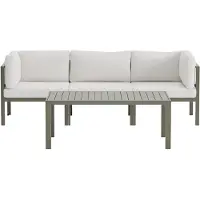 Ebuy24 Copacabana loungemeubel bank 3-zits en salontafel bruin.