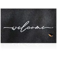 OEM Buitenmat, 90 x 60 cm, met duurzame antislip-kunststof achterkant, gemakkelijk schoon te maken, zwart