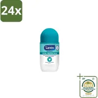 Sanex – Deodorant Roll-On – Dermo Total Protection – 50 ml - Voordeelverpakking - 24 stuks - Zweetvermindering - Geurvermindering