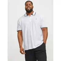 Jack & Jones Plus Size Effen Polo Shirt EU3XL US1XL Wit