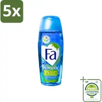 Fa 5 x - Douchegel - Zeeliefde Fresh - Verfrissend & Verkwikkend - Verzorgend - 250 ml - Grootverpakking - Douchegel - Zee - Fris - Verfrissend - Huid Verzorging