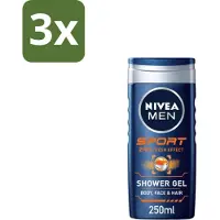 Nivea 3 x MEN – Douchegel – Sport – 250 ml - Koffiezetapparaat