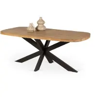 Bommel Wonen Eettafel Yucca - boat shape 200x100 cm - Mangohout Naturel - sale