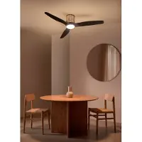 Create - Plafondventilator stil 40W (Ø132cm) - Sfeer- en hoofdverlichting LED - Afstandsbediening - 6 snelheden - Programmeerbaar - WIND CALM CUSTOM RATTAN