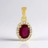 Cavill - Zilveren hanger met 1,25 ct Bemainty robijn Madagaskar - 925 Sterling zilver verguld - Ovaal slijpsel met zirkonia - Luxe sieraden dames