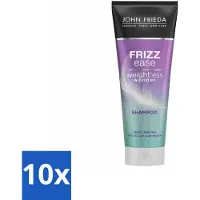 John Frieda 10 x – Shampoo – Frizz Ease Weightless Wonder – Lichtgewicht verzorging – 250 ml - Koffiezetapparaat