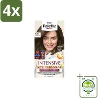 Schwarzkopf Poly Palette – Haarverf – 6-0 Lichtbruin – 115 ml - Voordeelverpakking - 4 stuks - Haarkleur - Haarkleuring