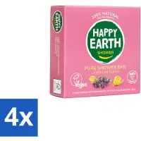 Happy Earth 4 x – Shower Bar – 100% Natuurlijk Lavender Ylang – 90 g - Douchegel - Natuurlijke Douchegel - Lavendel - Ylang-ylang - Sheaboter