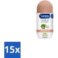 Sanex 15 x – Deodorant Roll-On – Natur Protect Sensitive – 50 ml - Gevoelige Huid - Deodorant Roll-on - Natuurlijke Bescherming - Milde Deodorant - Frisheid