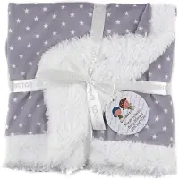 Gamberritos babydeken Star junior 110 x 140 cm polyester grijs