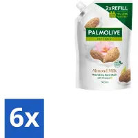Palmolive 6 x – Handzeep Navulling – Naturals Almond Milk – 500 ml - Handzeep Navulling - Amandelmelk - Vegan Handzeep - Verzorgende Handzeep - Handen Reinigen