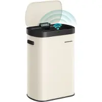 Songmics - Prullenbak - Automatische Prullenbak - 50 L - Zachte Sluiting - Roestvrij Staal