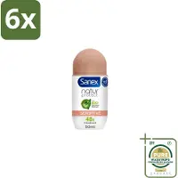 Sanex – Deodorant Roll-On – Natur Protect Sensitive – 50 ml - Voordeelverpakking - 6 stuks - Natuurlijke bescherming - Milde deodorant