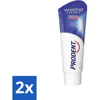 Prodent 2 x – Tandpasta – White System – Natuurlijk Witmakend – 75 ml - Witte Tanden - Tandenpoets - Glazuur - Fluoride - Tandenborstel