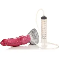 XR Brands - Resurrector Phoenix Spuitende Siliconen Dildo - Rood/Wit